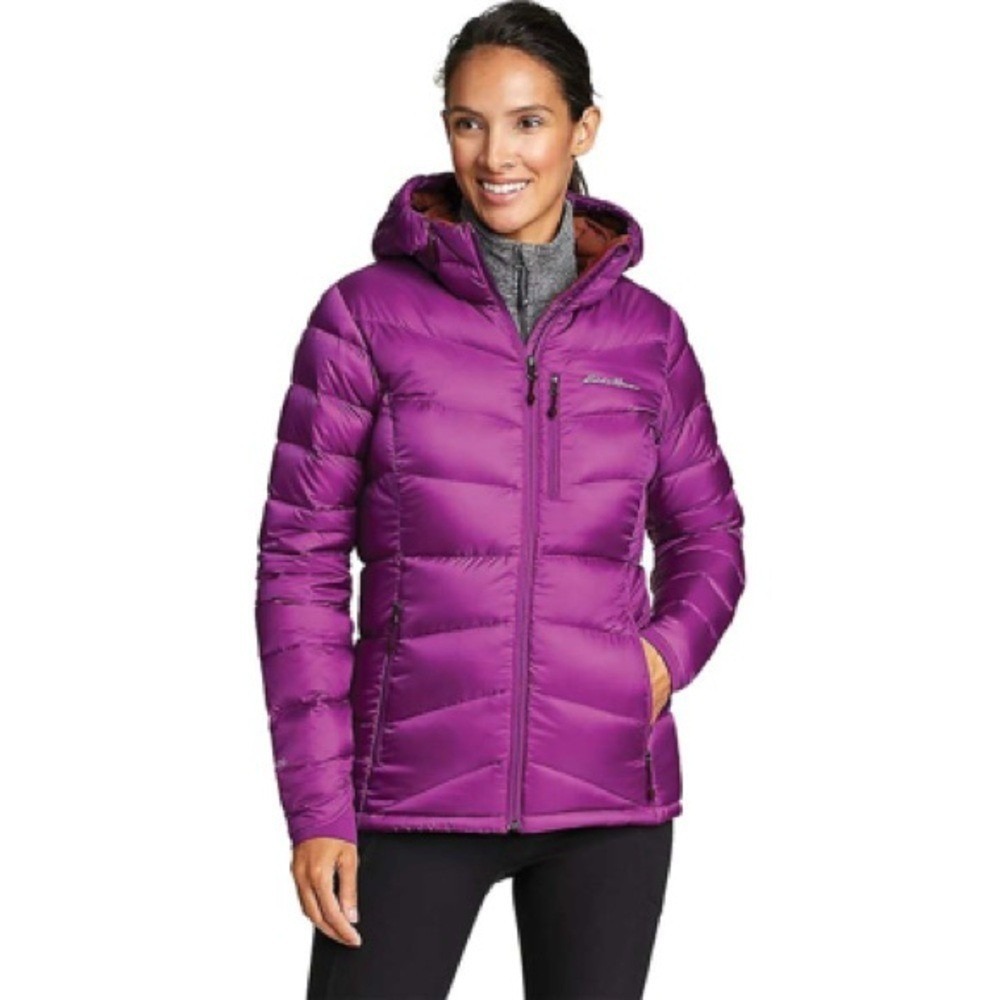 Eddie Bauer First Ascent Downlight Hooded Jacket 800 Fill Down Magenta Womens S